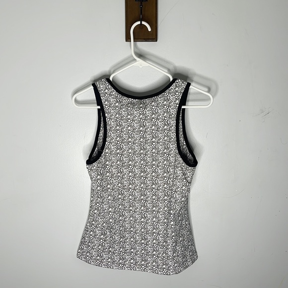 MANDARIN BLUE Active Black and White Patterned Sleeveless Tank Top Size Large - Picture 4 of 7